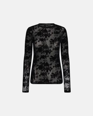 Logo Lace Blouse - Black -Hype the Detail