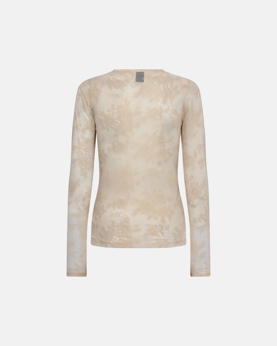 Lace Blouse - Beige -Hype the Detail