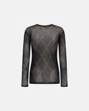 Logo Mesh Blouse - Black -Hype the Detail