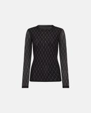 Logo Mesh Blouse - Black -Hype the Detail