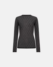 Logo Mesh Blouse - Black -Hype the Detail
