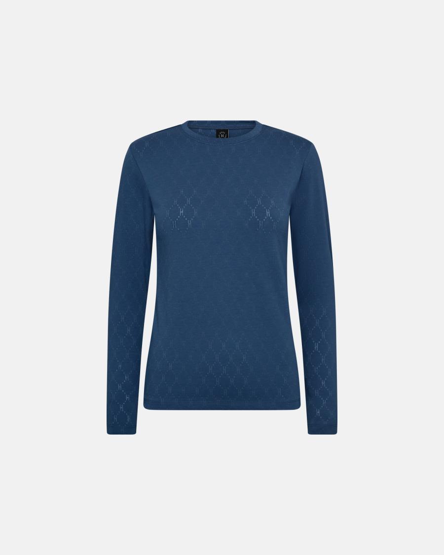 Logo Burn-out Blouse - Blue -Hype the Detail