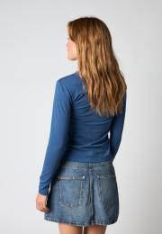 Logo Burn-out Blouse - Blue -Hype the Detail