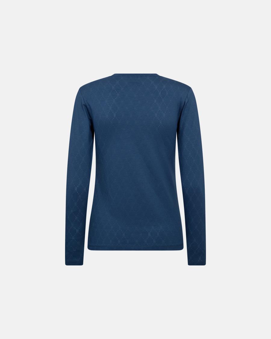 Logo Burn-out Blouse - Blue -Hype the Detail