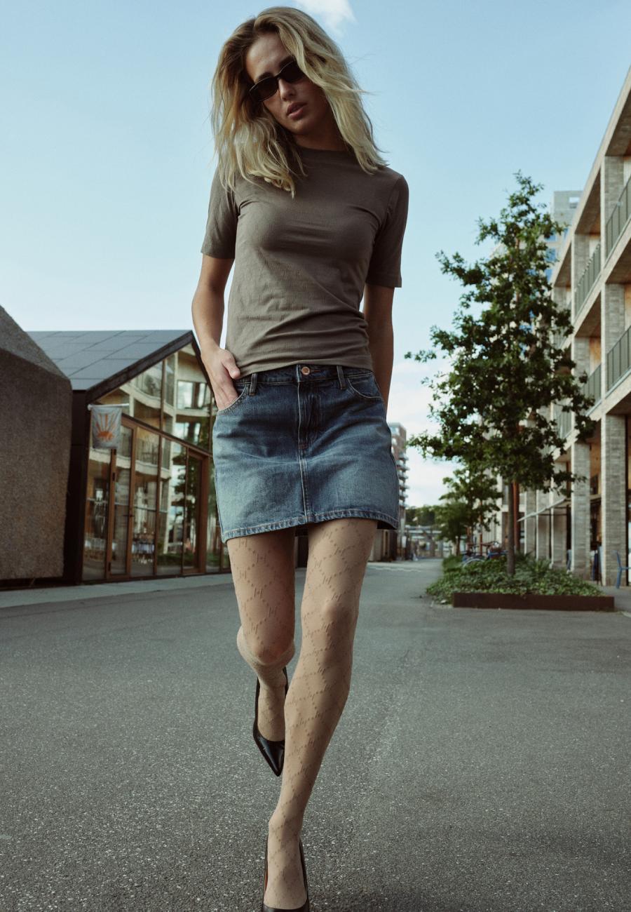 Logo Tight 25 Denier - Beige -Hype the Detail