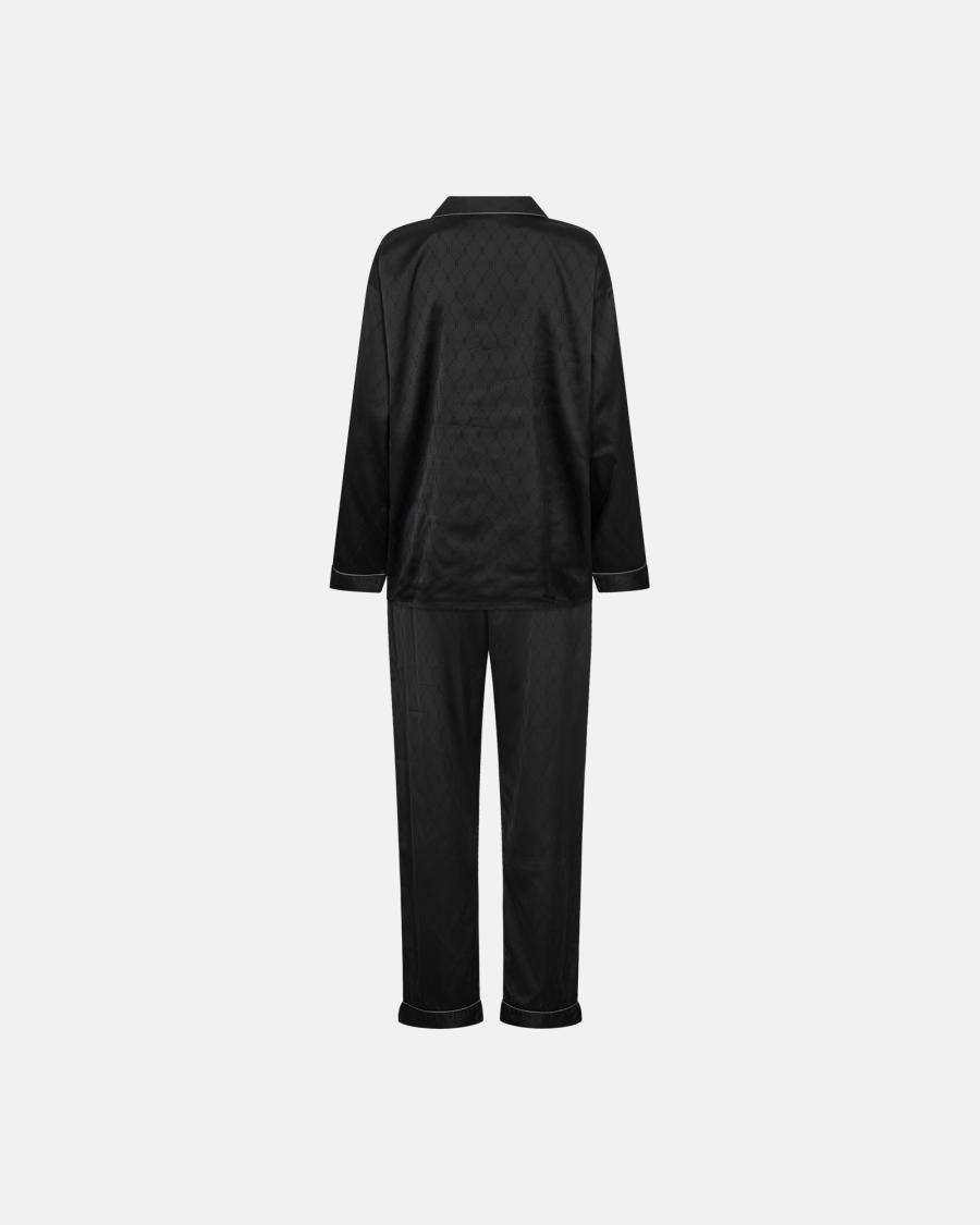 Logo Satin Pyjamas - Black -Hype the Detail