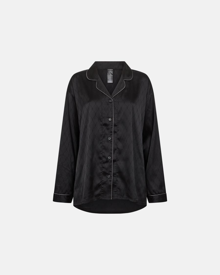 Logo Satin Pyjamas - Black -Hype the Detail