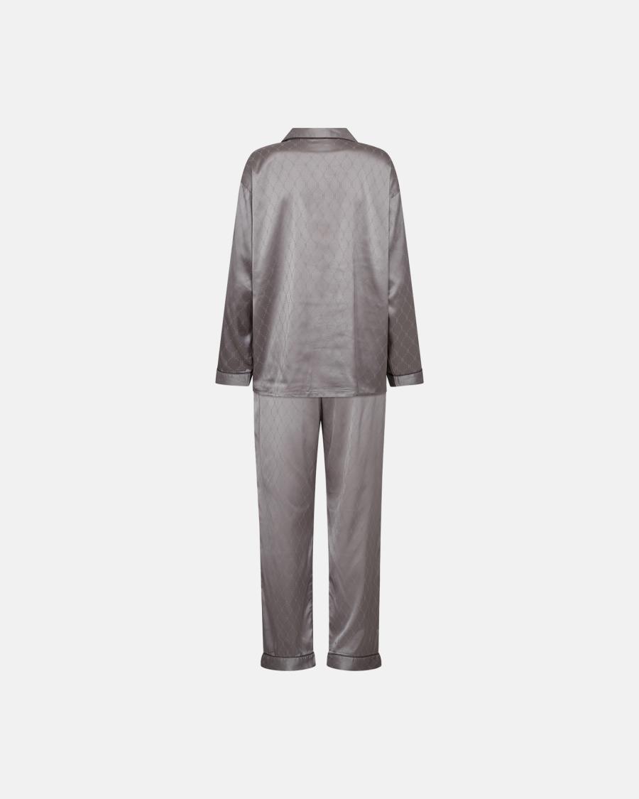 Logo Satin Pyjamas - Grey -Hype the Detail