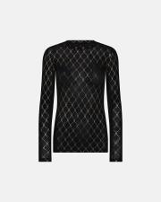 Logo Mesh Blouse - Black/Gold -Hype the Detail