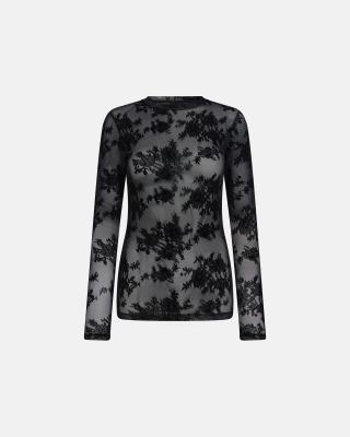 Lace Blouse - Black -Hype the Detail