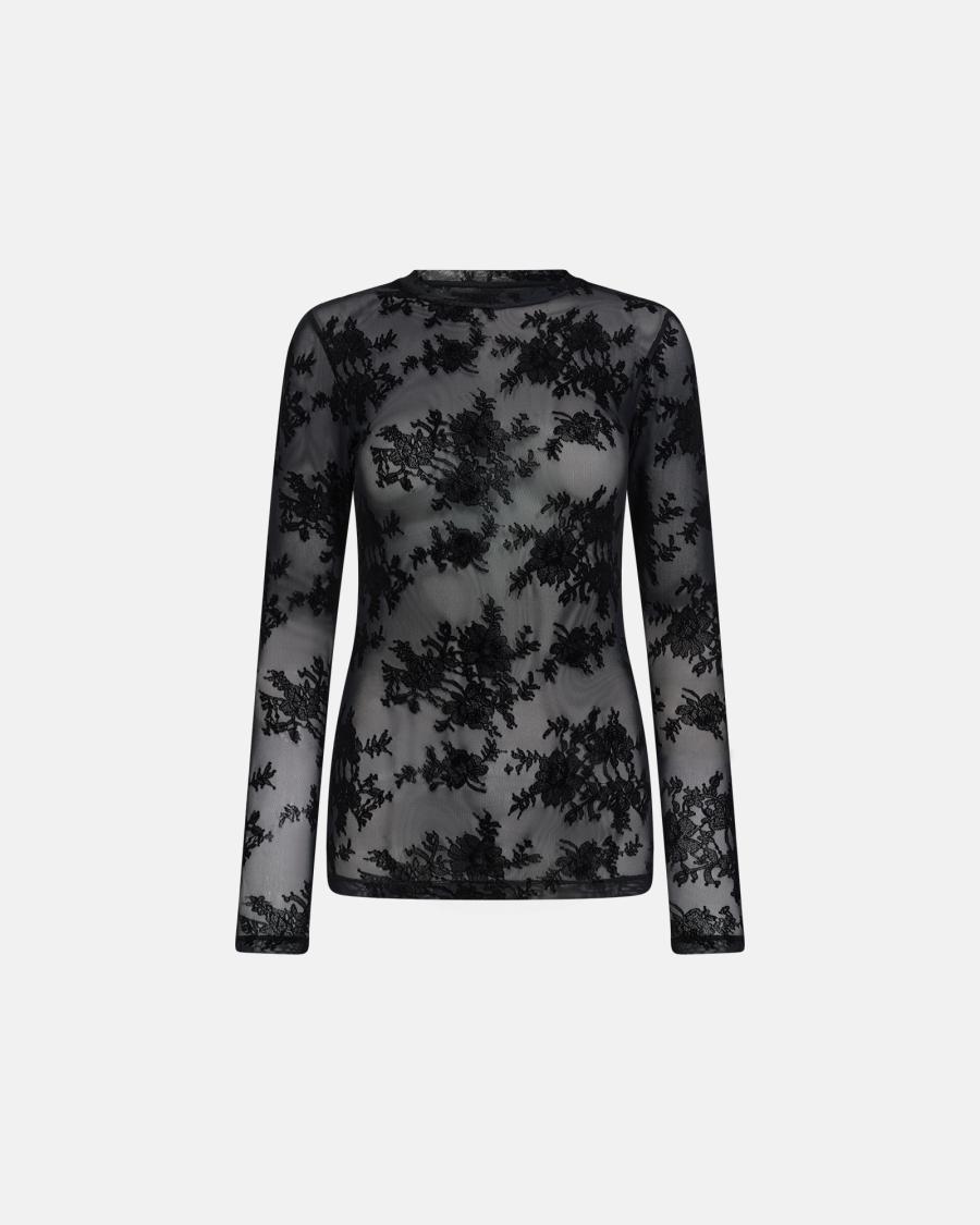 Lace Blouse - Black -Hype the Detail