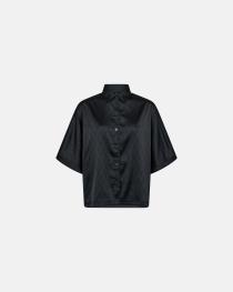 Logo Satin Blouse - Black -Hype the Detail