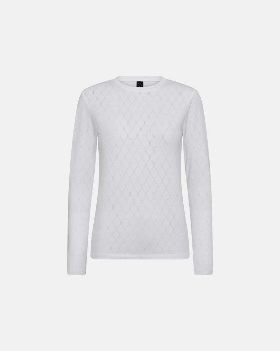 Logo Burn-out Blouse - White -Hype the Detail