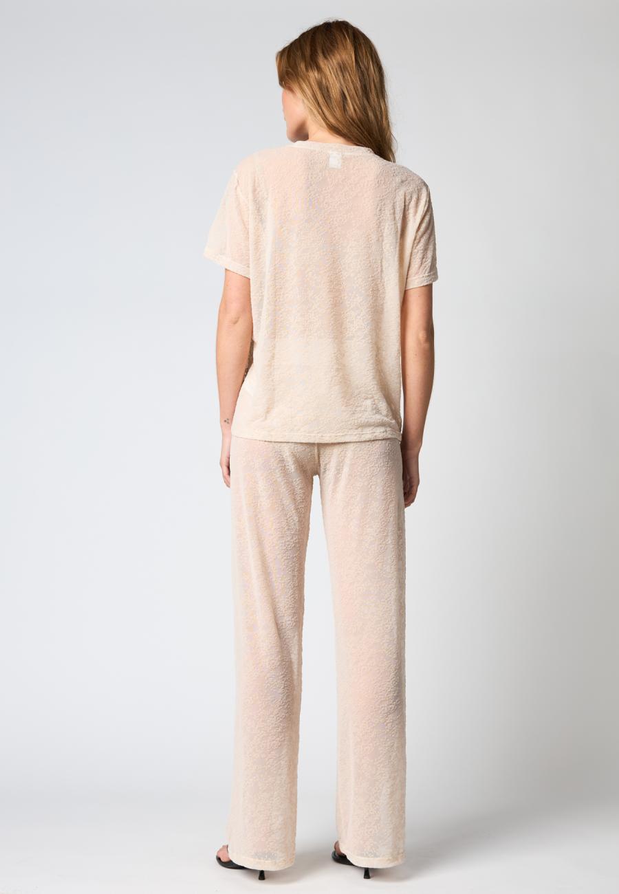 Lace Oversized T-Shirt - Powder -Hype the Detail