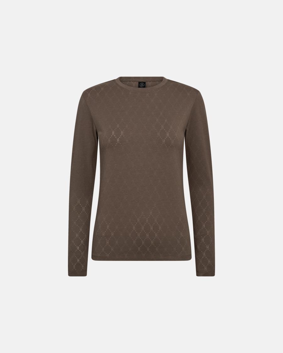 Logo Burn-out Blouse - Brown -Hype the Detail