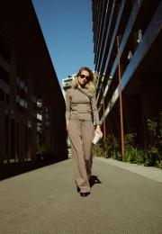 Logo Burn-out Blouse - Brown -Hype the Detail