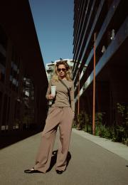 Logo Burn-out Blouse - Brown -Hype the Detail