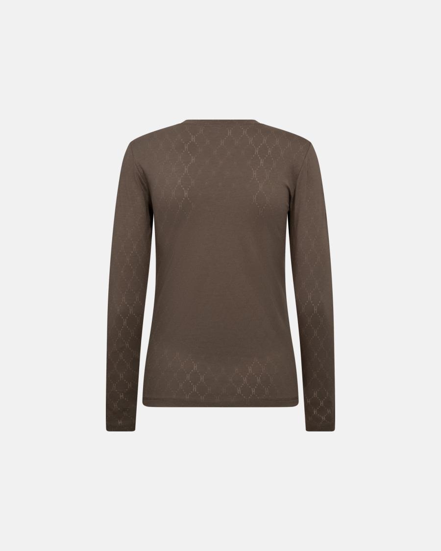 Logo Burn-out Blouse - Brown -Hype the Detail