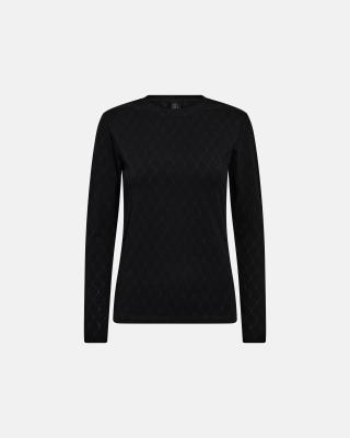 Logo Burn-out Blouse - Black -Hype the Detail
