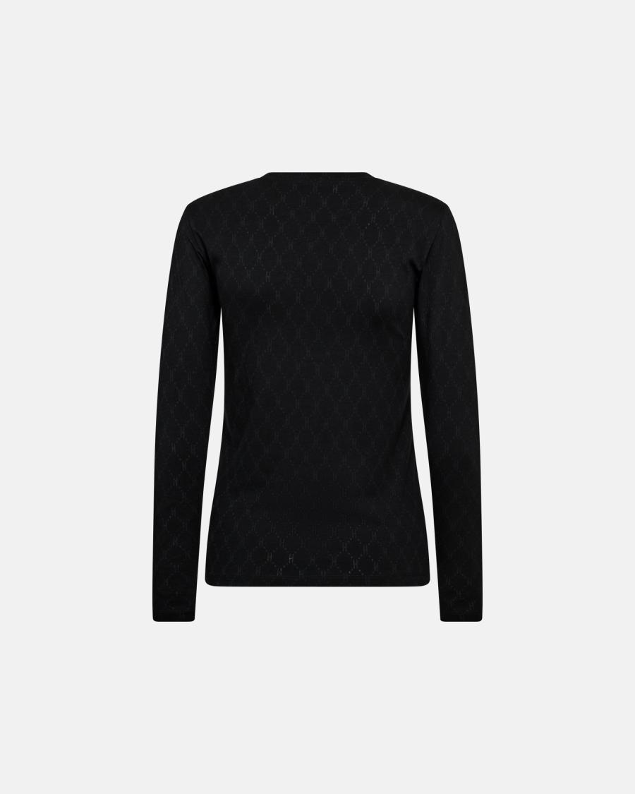 Logo Burn-out Blouse - Black -Hype the Detail