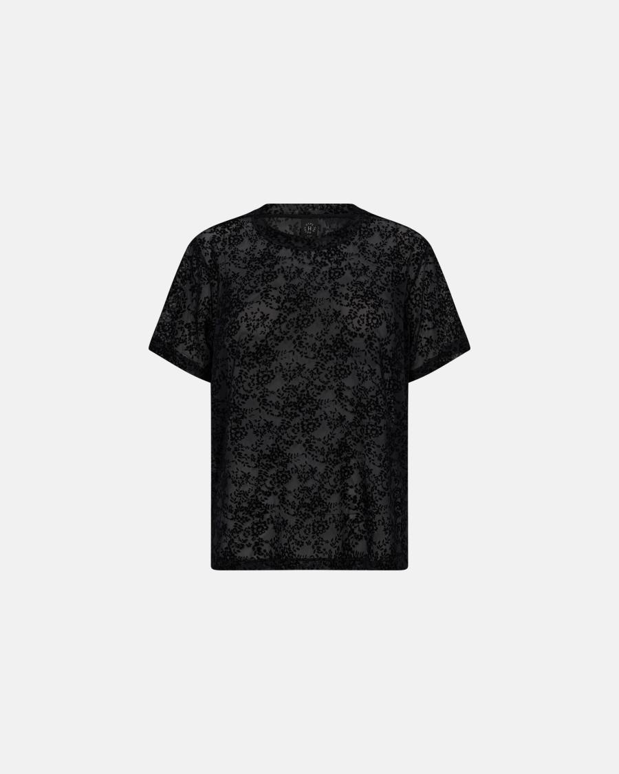 Lace Oversized T-Shirt - Black -Hype the Detail