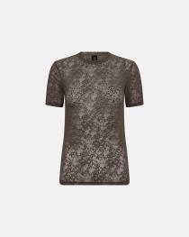 Lace Slimfit T-Shirt - Brown -Hype the Detail