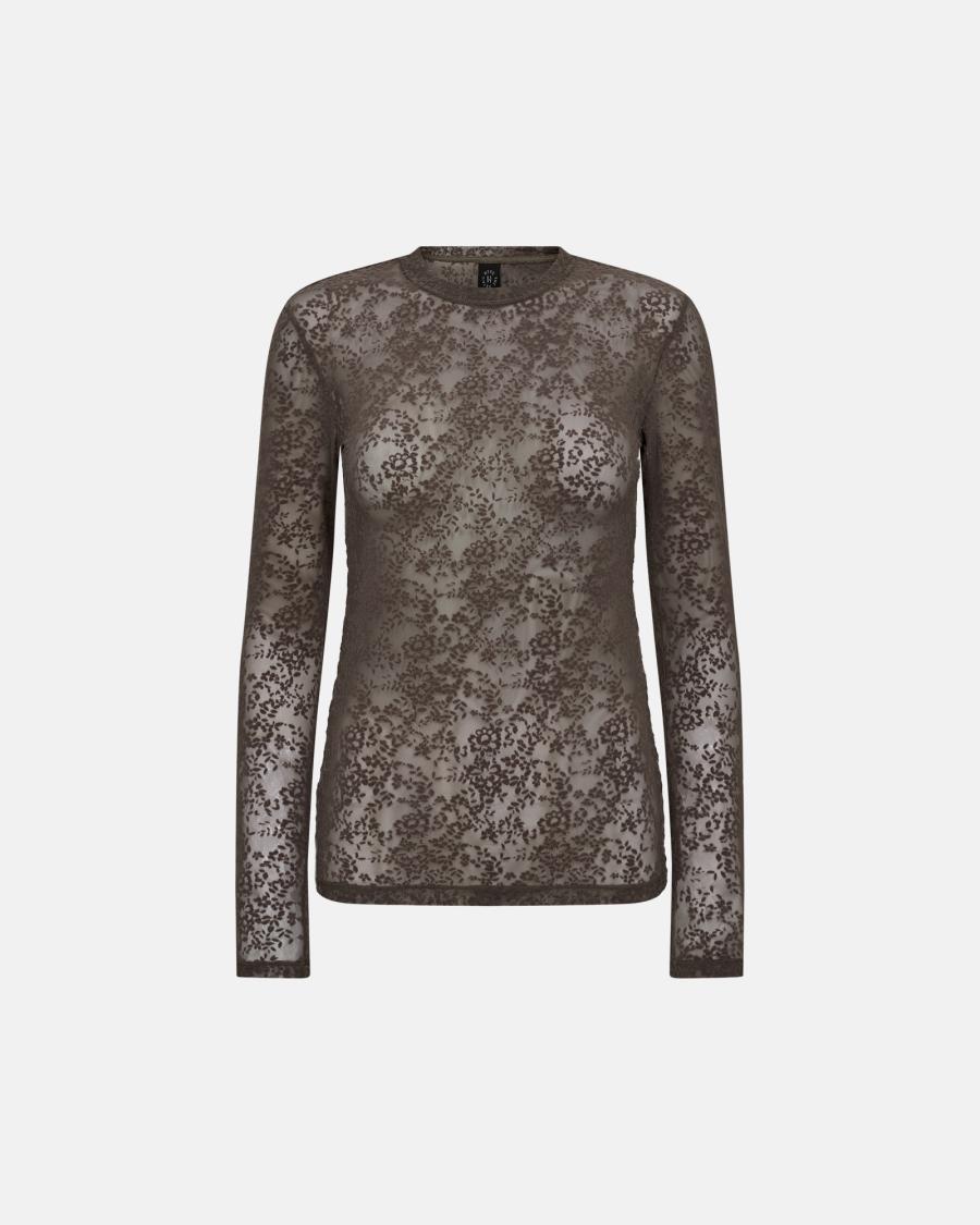 Lace Blouse - Brown -Hype the Detail