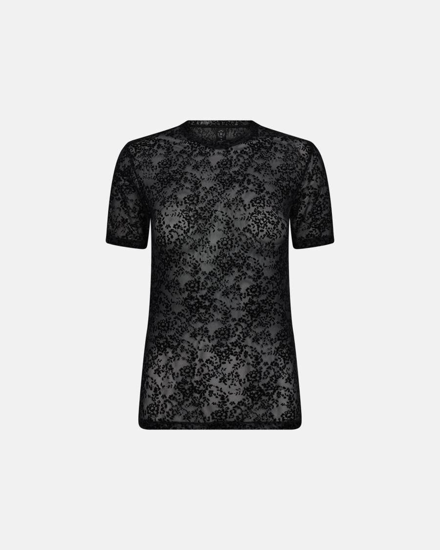 Lace Slimfit T-Shirt - Black -Hype the Detail