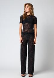 Lace Slimfit T-Shirt - Black -Hype the Detail