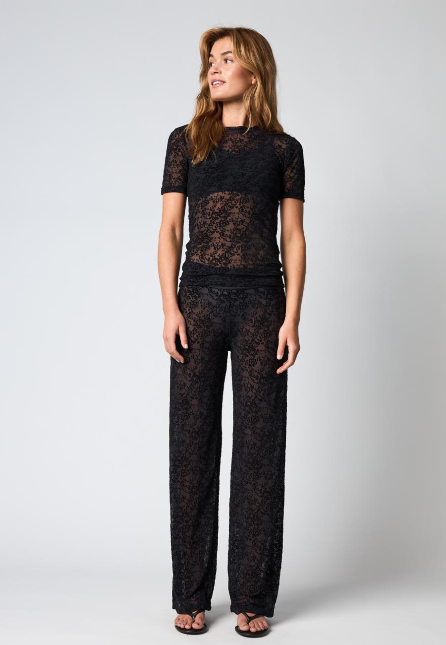 Lace Slimfit T-Shirt - Black -Hype the Detail