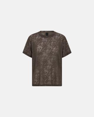 Lace Oversized T-Shirt - Brown -Hype the Detail