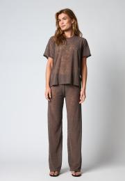 Lace Oversized T-Shirt - Brown -Hype the Detail
