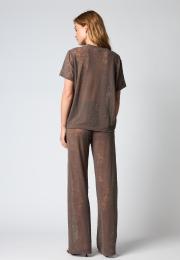 Lace Oversized T-Shirt - Brown -Hype the Detail