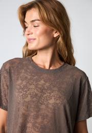 Lace Oversized T-Shirt - Brown -Hype the Detail