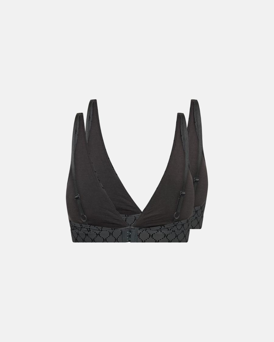 Logo Soft Bra 2-Pack - Grey -Hype the Detail