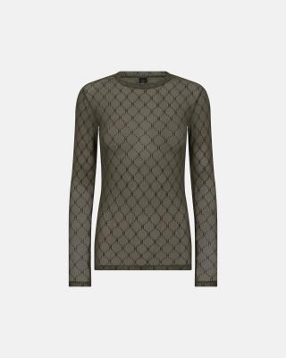 Logo Mesh Blouse - Green