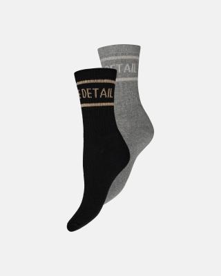 Logo Socks 2-Pack - Black &amp; Grey -Hype the Detail