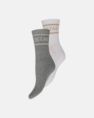 Logo Socks 2-Pack - Grey &amp; White -Hype the Detail