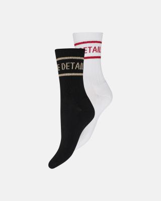 Logo Tennis Socks 2-Pack - Black &amp; White -Hype the Detail