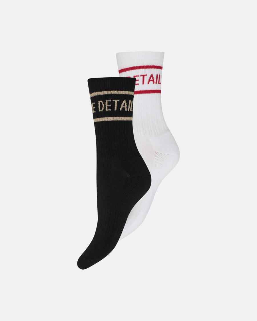 Logo Tennis Socks 2-Pack - Black &amp; White -Hype the Detail