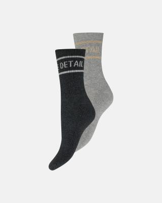 Logo Socks 2-Pack - Black &amp; Grey -Hype the Detail