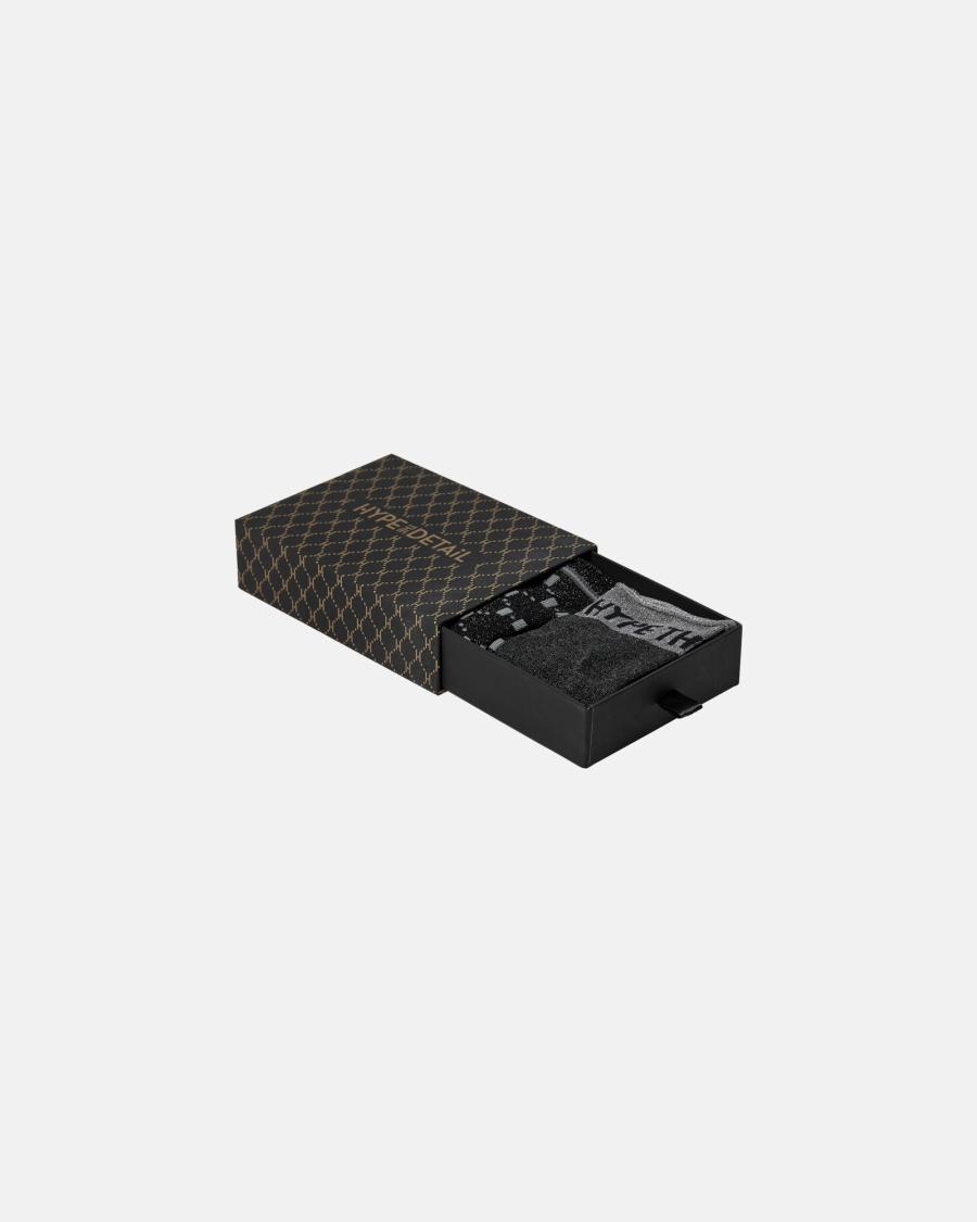 Glitter Socks 3-Pack - Grey &amp; Black -Hype the Detail