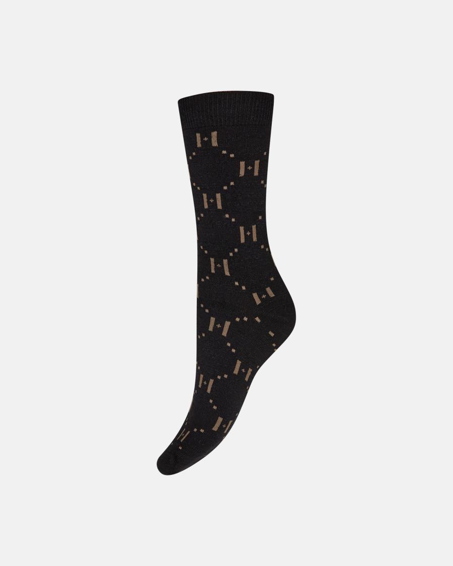 Socks 2-Pack - Beige &amp; Black -Hype the Detail