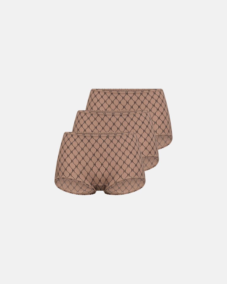 Logo Maxi 3-Pack - Brown -Hype the Detail