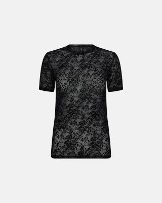 Lace Slimfit T-Shirt - Black