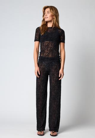 Lace Slimfit T-Shirt - Black