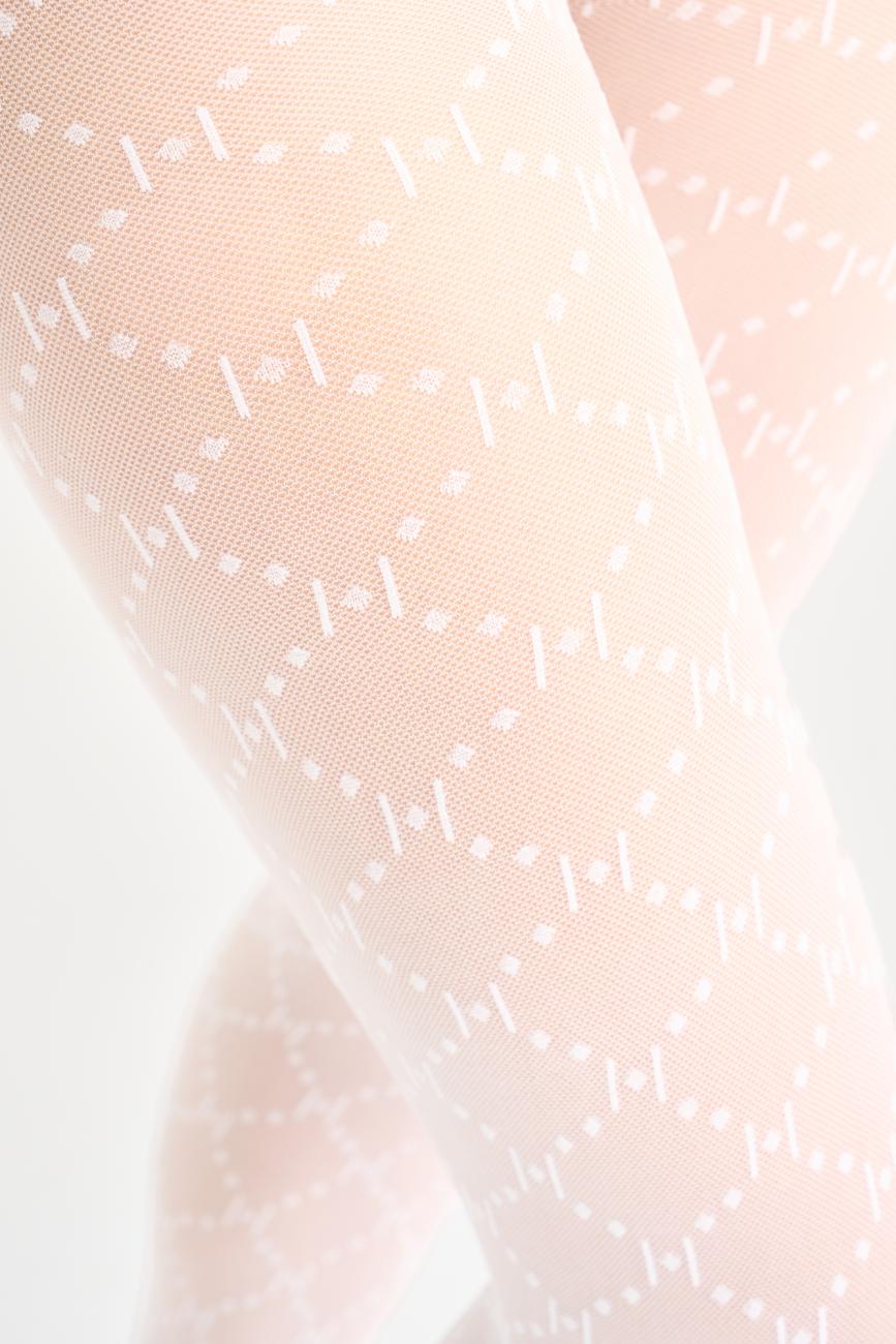 Logo Tight 25 Denier - White/White -Hype the Detail