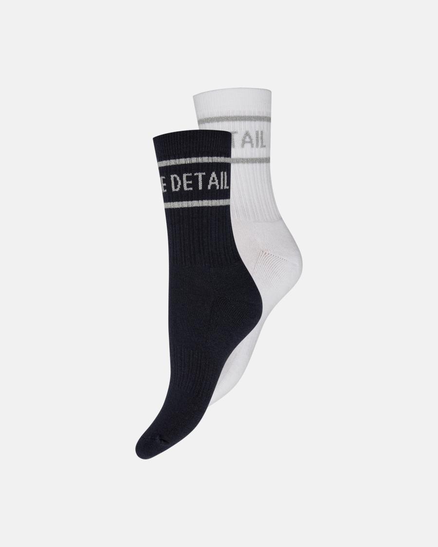 Logo Socks 2-Pack - Silver, Black &amp; White -Hype the Detail