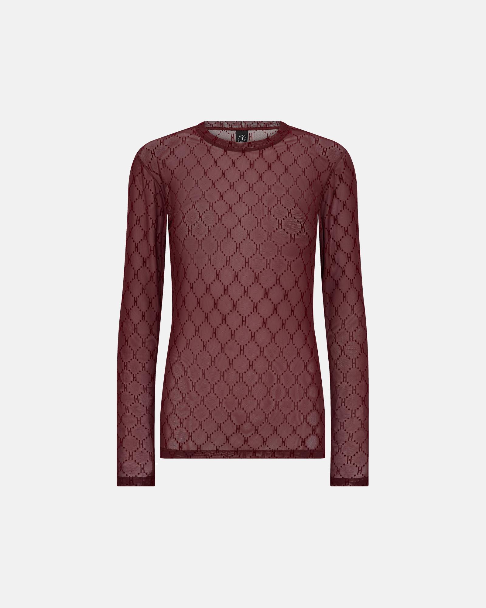 Logo Mesh Blouse - Red