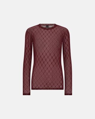 Logo Mesh Blouse - Red